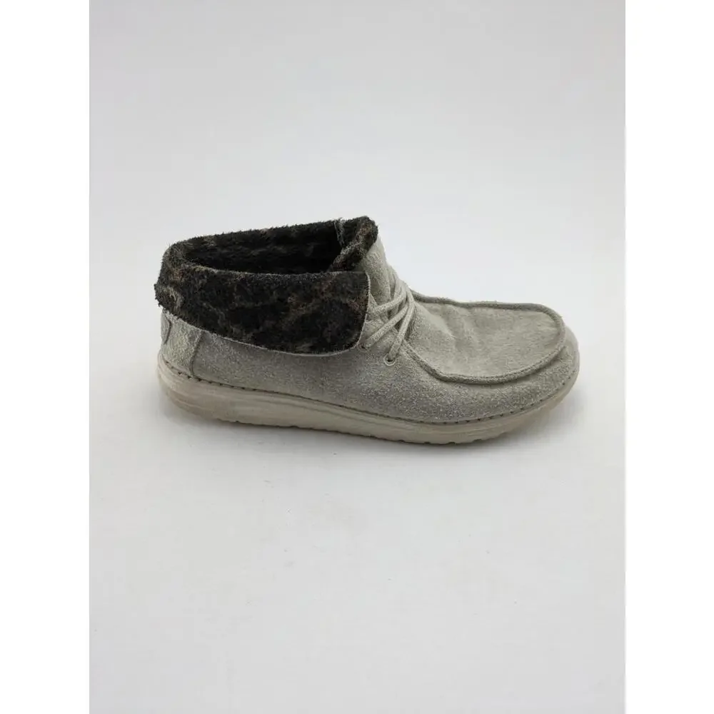 Womens Hey Dude Britt Cream Cheetah Lightweight Casual Shoes 121770149 Size‎ 10